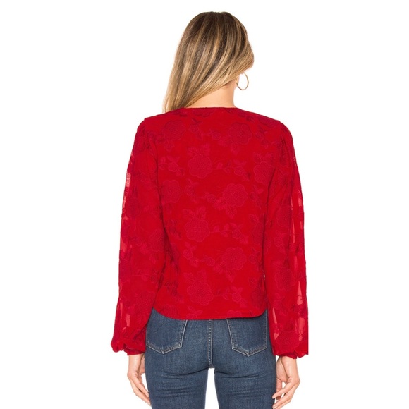 NEW LOVERS + FRIENDS RED FLORAL EMBROIDERED BLOUSE - Picture 6 of 9